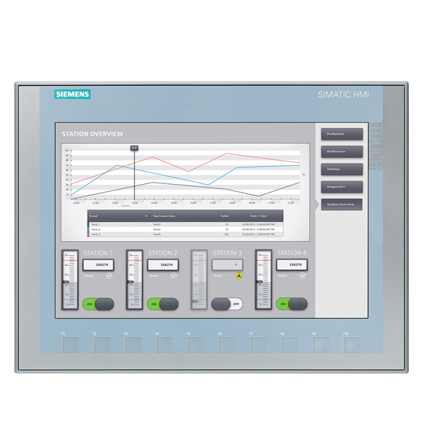 SIMATIC 6AV2123-2MB03-0AX0 HMI, KTP1200 Basic, Key/touch operation, 12" TFT display